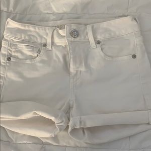AE white jean shorts